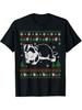 Funny Badger Ugly Christmas Sweater TShirt Short Sleeve Casual Badgers Reindeer Print with Pine Trees Snowflakes