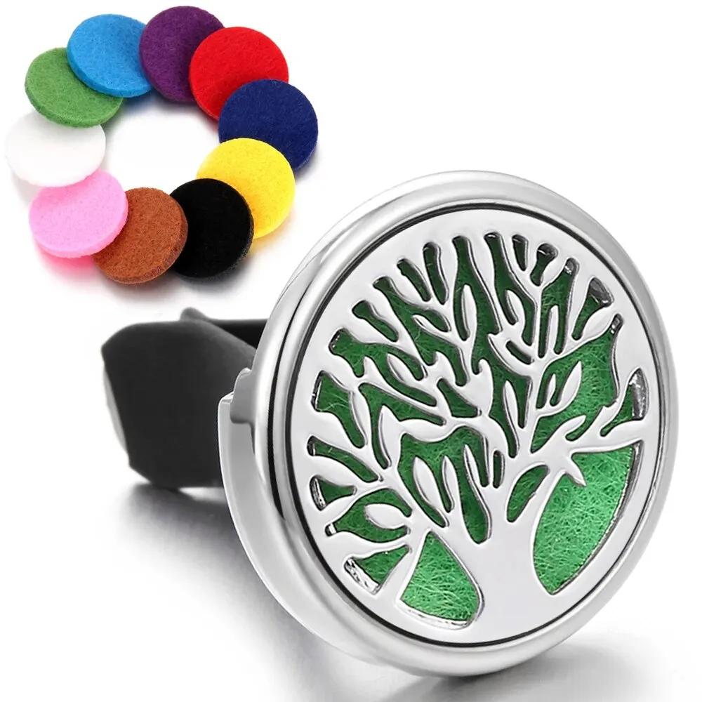 Strom Auto Aromaterapeutický Difuzér Locket Klip do Auta Parfém Difuzér Esenciálních Olejů Klip do Větrací Mřížky Auta Osvěžovač Vzduchu Čistič Se Vložkami