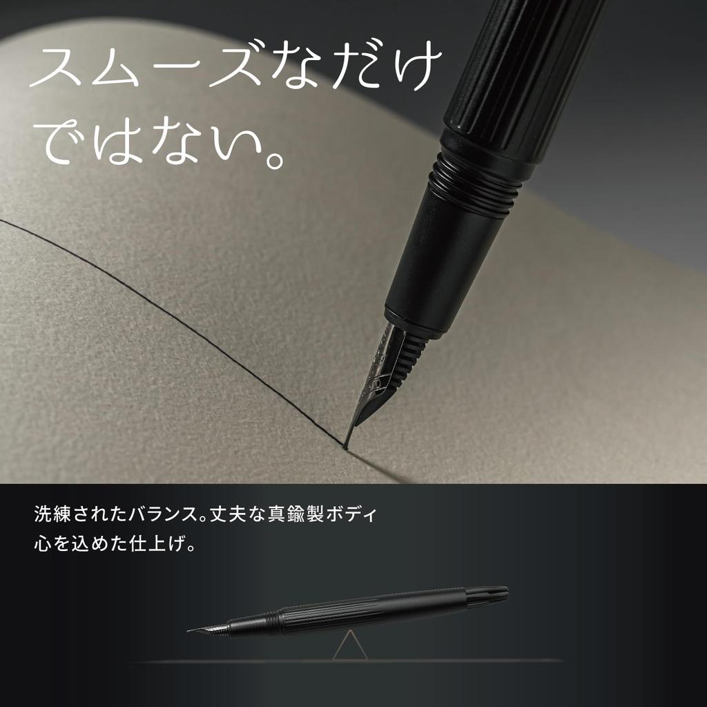 TAG Submarine Luxury Fountain Pen Black Steel Fine Elegant Unisex Writing Designed by an Team Black Steel - Turbine-Driven Refill, Nib, Gift,