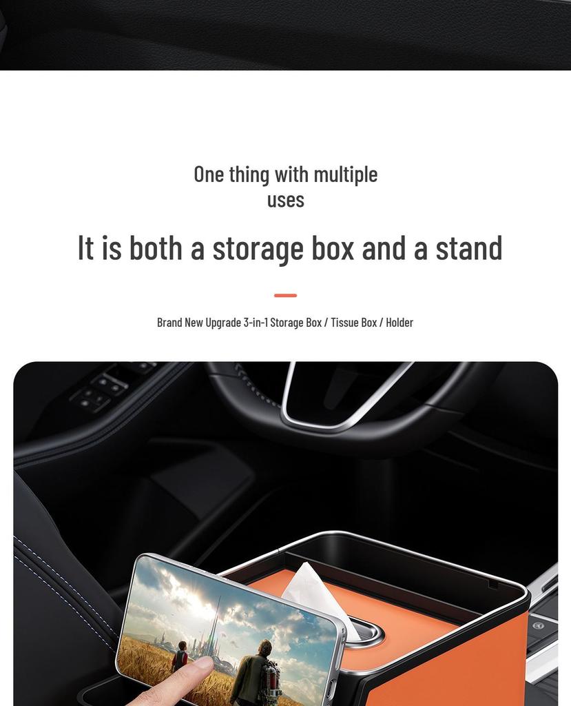 Compatible Tissue Box and Cup Holder for Zeekr Models X007, 001, 009, 7X, 8X, 9X, MIX - Car Armrest Storage Solution