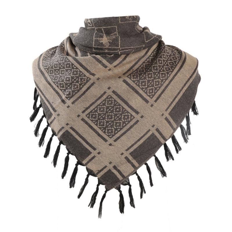 

Arab Style Man Scarf Outdoor Enthusiasts Kerchief Multi Purpose Dustproof Turban чорний