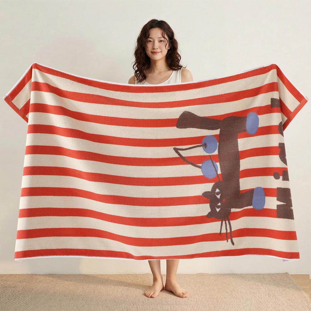 100% Cotton Cartoon Beach Towels - Extra Large, Thick & Absorbent, Suitable for Children, Maternity & Baby Use