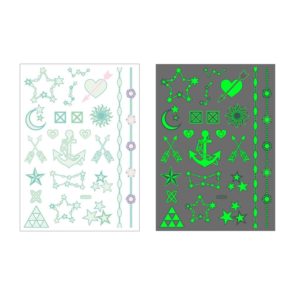 Rikaron Luminous Christmas Tattoo Stickers for Kids - Waterproof Snowflake Face Decals 210x150mm