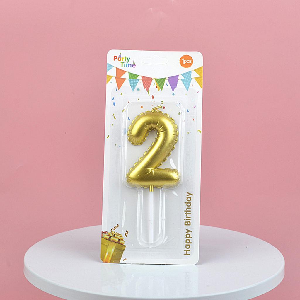 Alles Gute zum Geburtstag Kuchen Dekoriert mit Goldenen Digitalen Kerzen Zartem 3D Ballon für Kinder 0-9 Zahlenkerzen Partydekoration