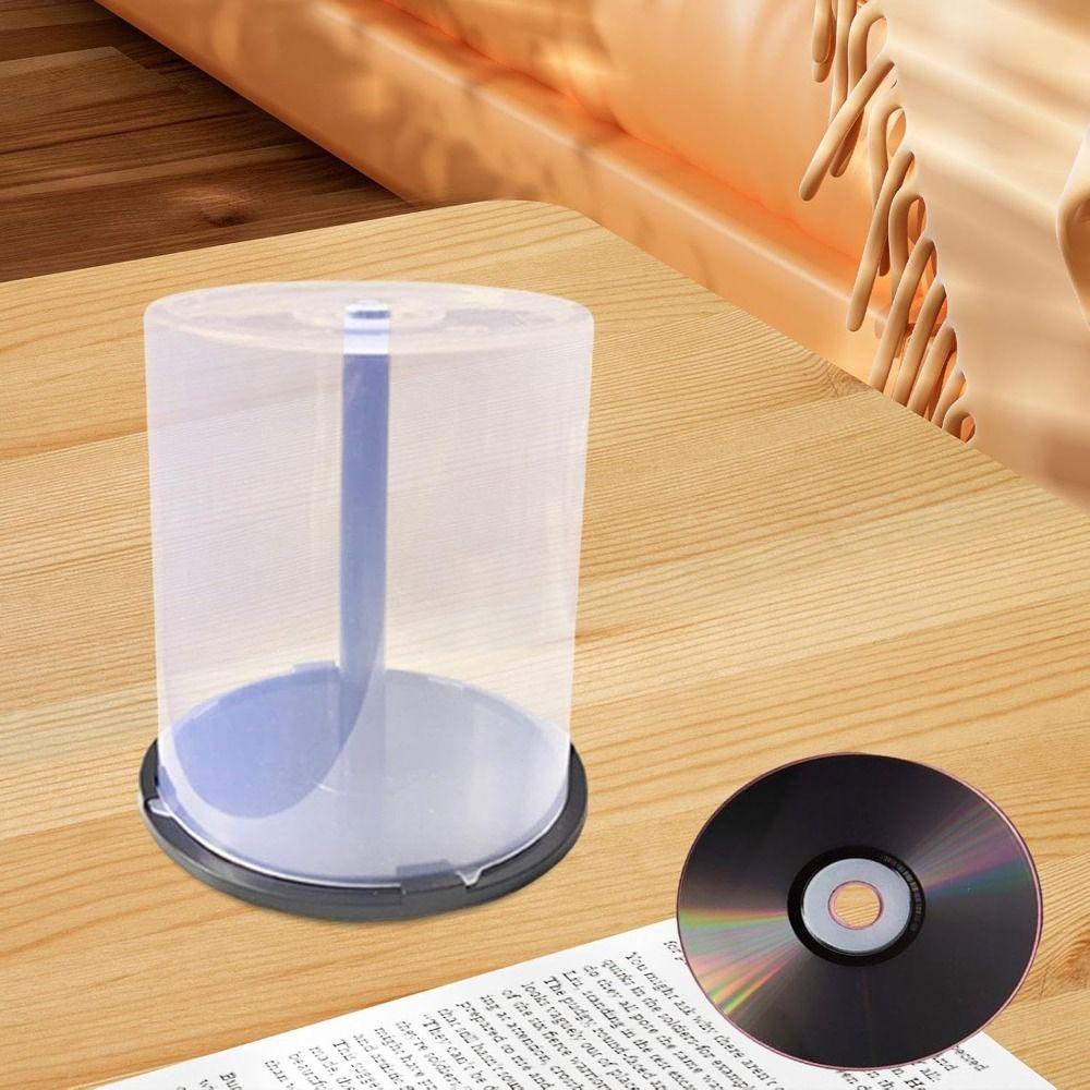 Průhledný plastový kbelík na DVD úložný prostor Pojme 100 disků Organizér na disky Přenosný kbelík na CD úložný prostor Domov