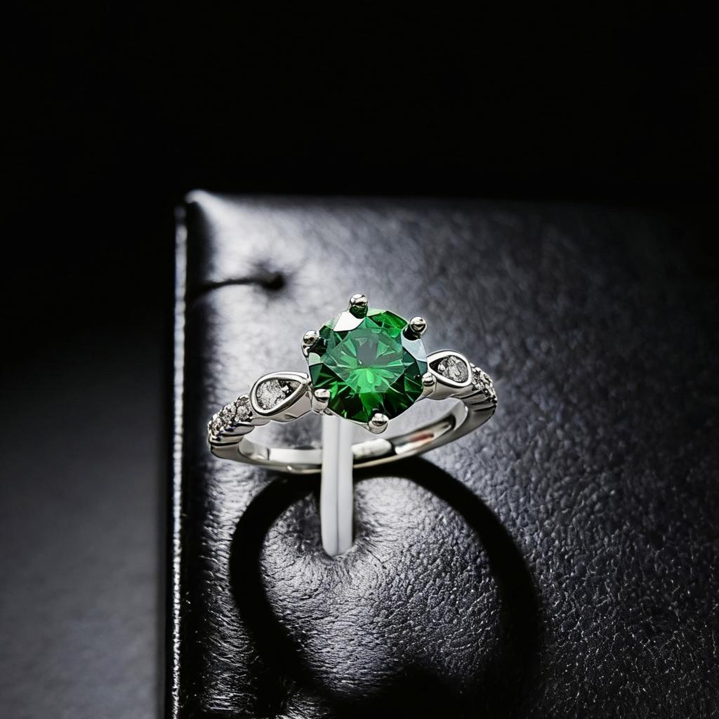 Jewelry Simulation Two Carat Ruby Sapphire Six-Claw Ring Light Luxury Emerald Treasure Ring