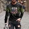 Retro Flame Series 3D Print Summer Men's O-Neck T-shirt Casual Long Sleeve T-Shirt Oversized Pullover Fashion Trend Men Clothing