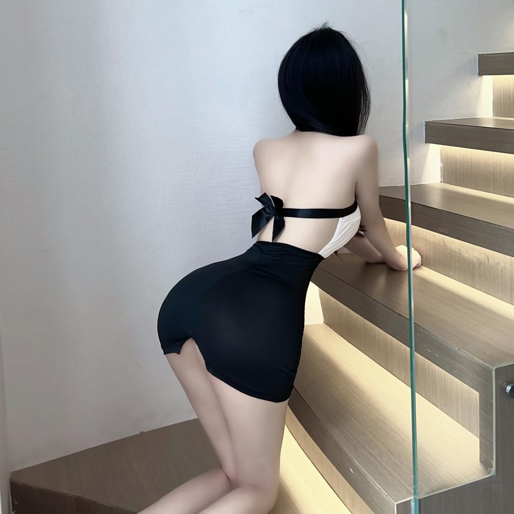 Secretary Tight Skirt Female Teacher OL Cosplay Sexy Open Neck Shoulder Bare Chest Extreme Sexy Erotic Elastic Cute Free Size Set Cosplay [YAISHN]