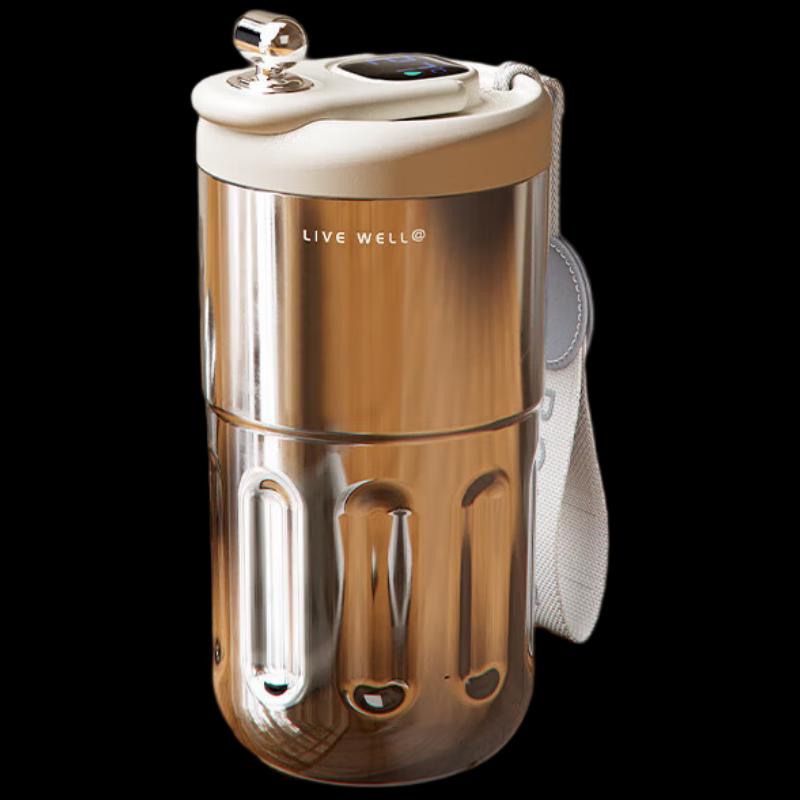 RELEA Digital Display Double-Layer Ceramic Insulated Mug