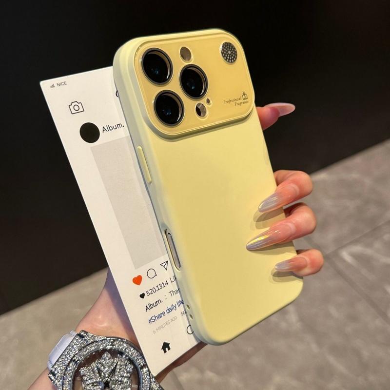 Liquid Silicone Soft Phone Case With Lens Fragrance Protection For iPhone 16 15 Plus 14 13 17 Pro Max 11 Plain Shockproof Cover