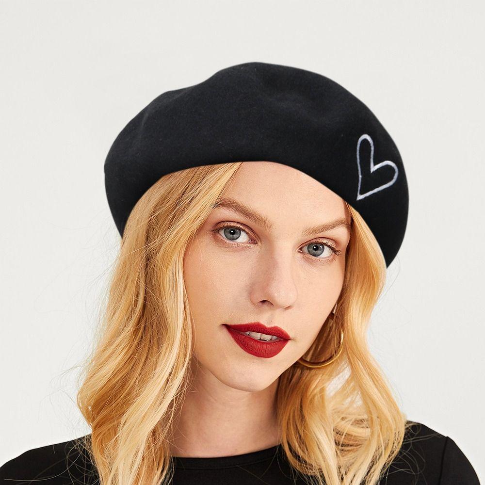 

Винтажный мягкий зимний теплый берет, черный берет, береты для женщин, французская шляпа