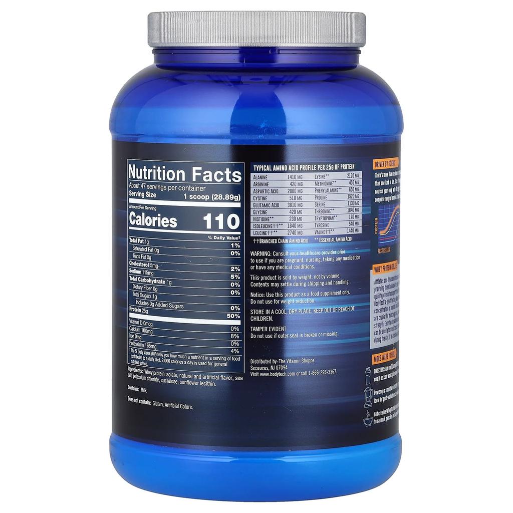 Whey Protein Isolate, French Vanilla, 1.36Kg(3Lbs)