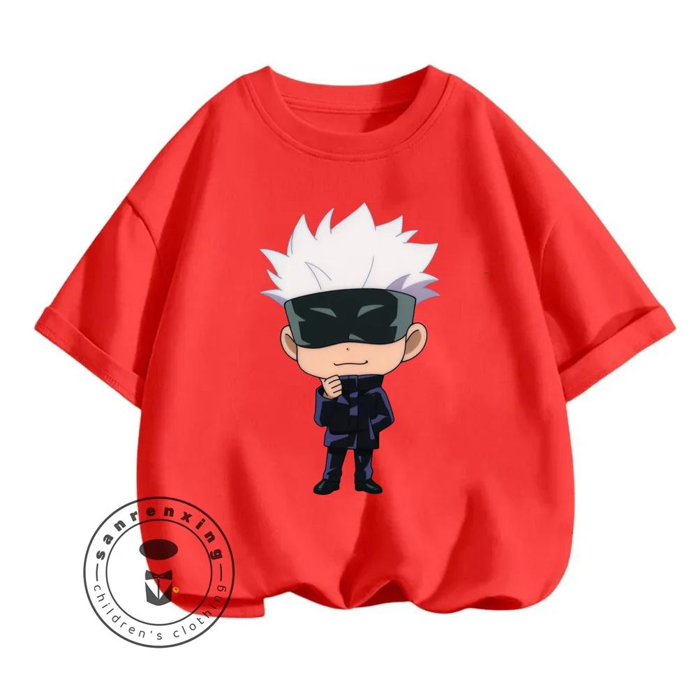 Cartoon date Kaisen summer T-shirt, children's hip-hop street fashion print, lightweight summer T-shirt