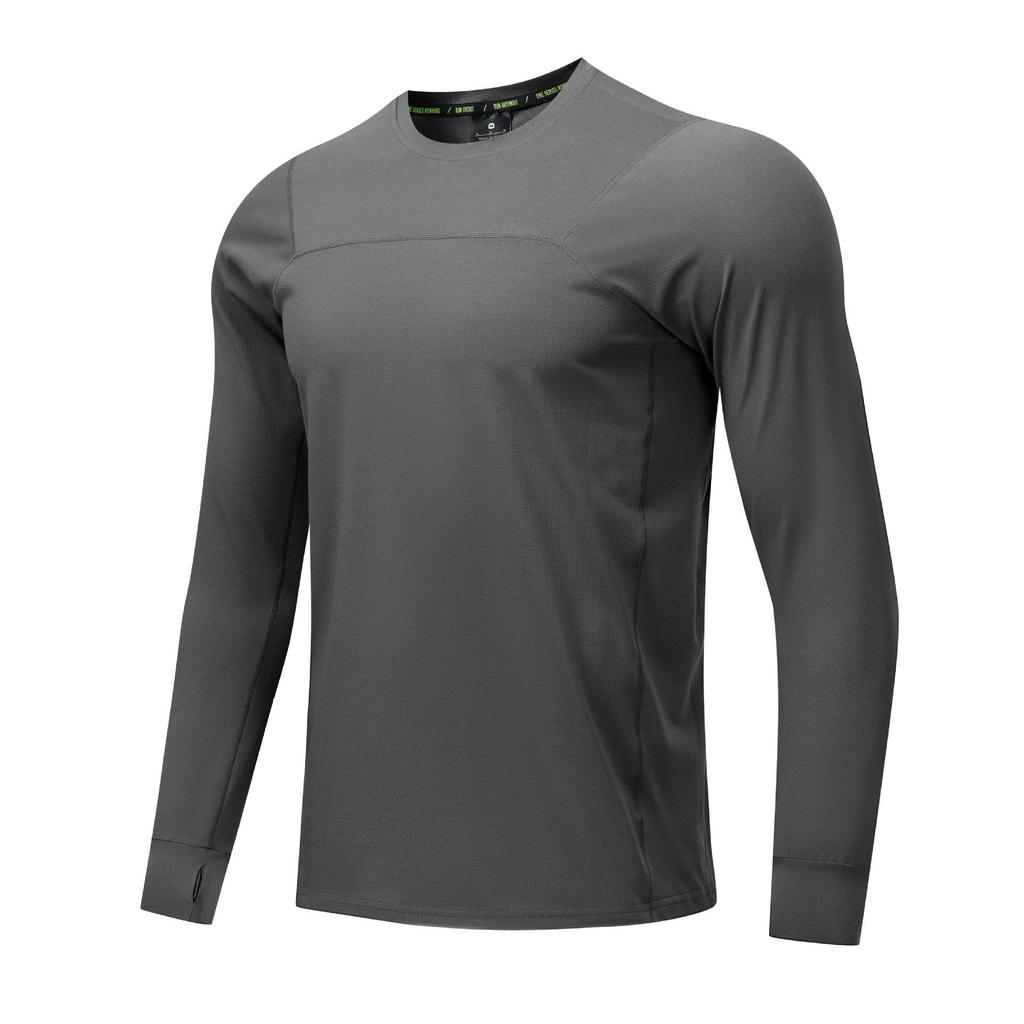 Men's Autumn Quick-Dry Long Sleeve Solid Pullover with Zipper for Sun Protection