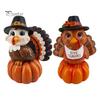 Festive Pumpkin Figurine for Display Resin Turkey Ornament Thanksgiving, Autumn Harvest Tabletop Small Thanksgiving Table with Retro Hat Home