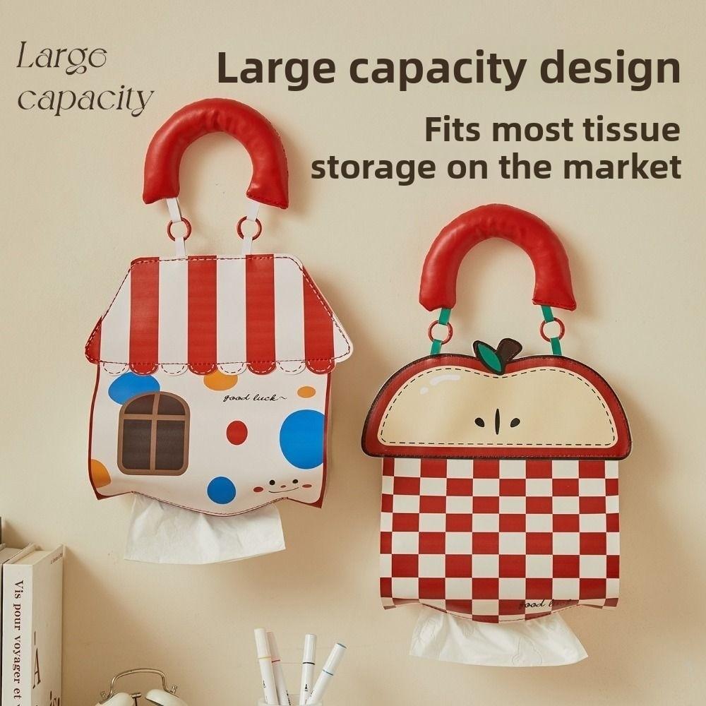 Waterproof Wall Hanging Napkin Dispenser Cartoon Tissue Storage Holder Hanging Tissue Bag  Hotel