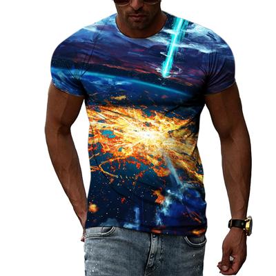Sumemr Fashion Trend Natural Scenery Graphic T Shirts For Men Casual Landscape Pattern Print 3D T-shirt O-neck Short Sleeve Top