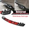 Universal For Car Rear Bumper Diffuser Lip Spoiler Canard With Tail Brake Light