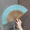 Fan, a New Chinese-Style Folding Fan for Home Use, Solid Color Fan, Chinese Style Portable Hollow Bamboo Fan, Suitable for Pairing with Qipao and