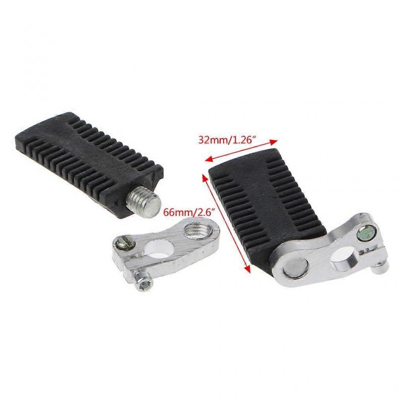 E-bike Motorcycle Front Rear Footrests Foot Pegs Rest Pedal Motocross for 47/49cc Pocket Dirt Bike Durable Parts 2 Pack  Black