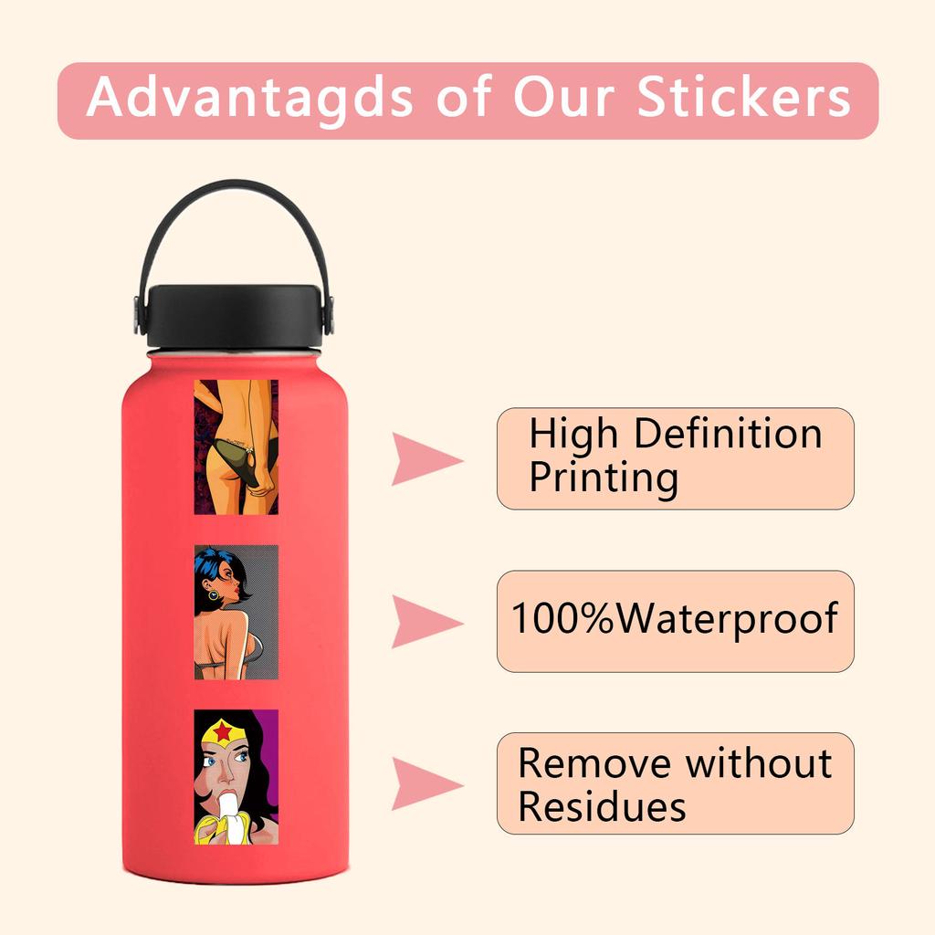 50 European and American Sexy Beauties Graffiti Stickers Decorative Scooter Water Cup Helmet Waterproof Stickers