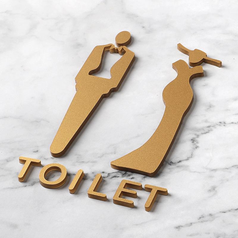 Acrylic Bathroom Door Stereoscopic Pattern Men'S And Women'S Bathroom Signs Public Toilet Signs