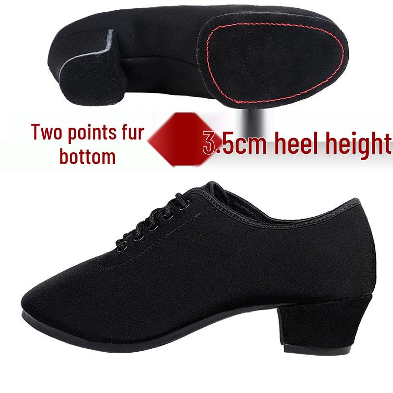 Women's Professional Latin Dance Shoes with Mid-High Heel and Soft Sole for Ballroom, Teacher Training, and Square Dancing.