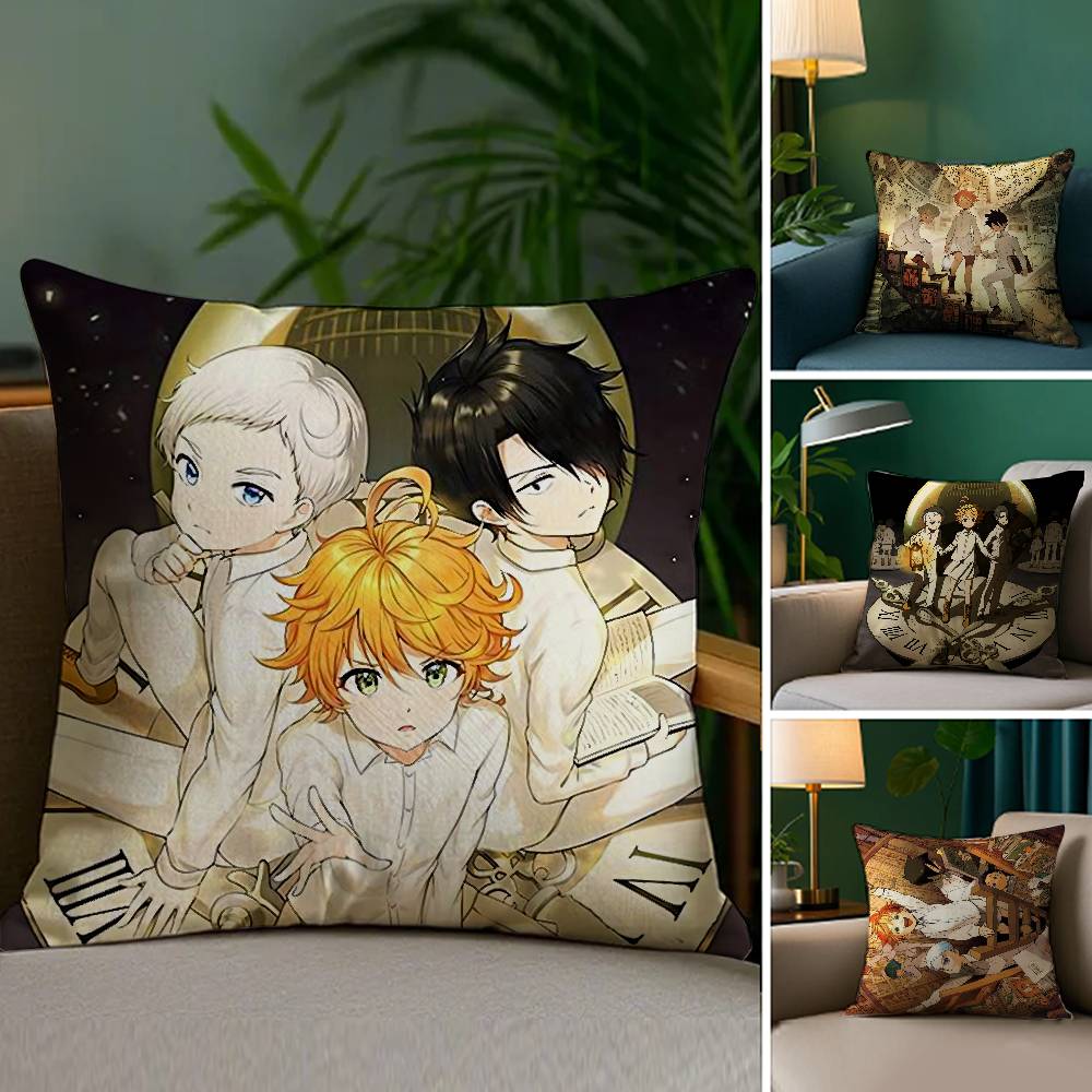 The Promised N-Neverland Pillow Case Plush Linen Soft Double Sided Printed Design Throw Cushion Decorative Home