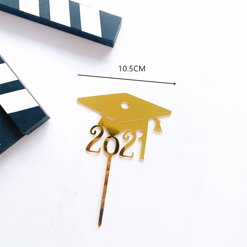 Class of 2021 Acrylic Gold Silver Congrats Grad Cake Topper for Cake Decoration Party Supplies I Did It