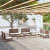 8 Pcs Garden Furniture Set with Brown Wicker Cushions