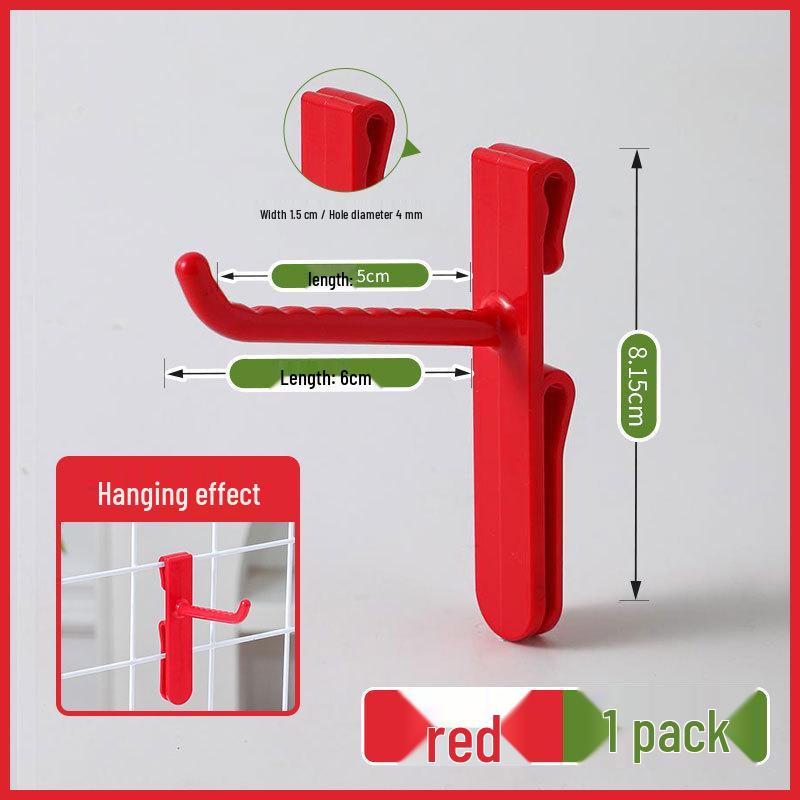 Nail-Free Grid Panel Hook for Wire Mesh Shelves - No-Drill Wall Storage Hooks for Kindergarten Display