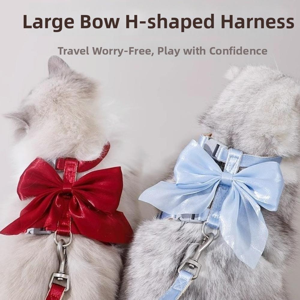 Escape-Proof Dog Chest Strap Cute Bow Dog Vest Harness Pet Walking Rope Outdoor Walking