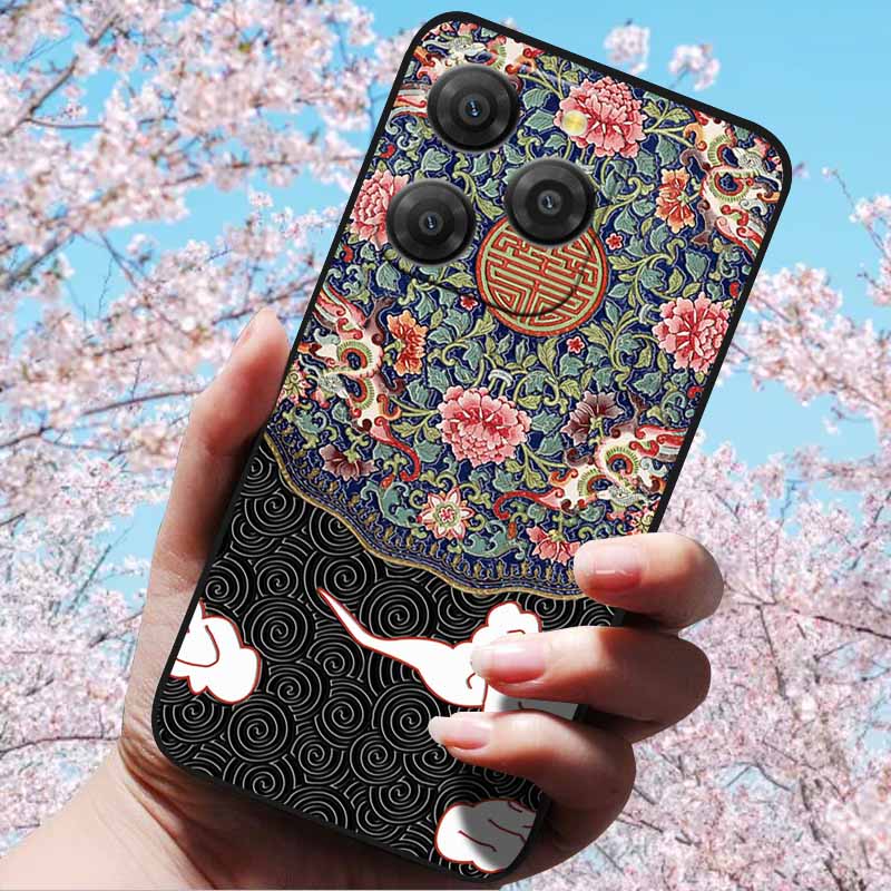 For Blackview Shark 9 5G Cases 3D Relief Flower Emboss Soft Silicone For Blackview Shark 9 5G 3D Cartoon Back Cover Cases Shark9