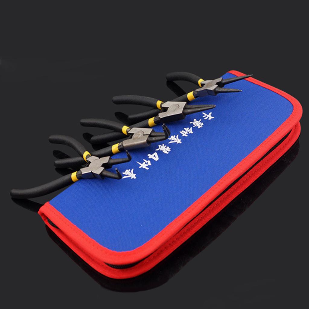 4PCs Circlip Pliers Set Steel Ring Plier Plastic Coated Handle Anti Oxidation Hand Operated