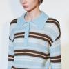 ONLY Women's 2026 Spring Color-Block Stripe Polo Knit Sweater