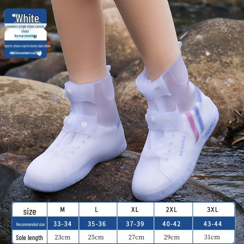 Unisex Waterproof Non-Slip Silicone Rain Shoe Covers: Thick, Wear-Resistant, Lightweight for Outdoor Use