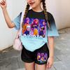 Kids Casual Short Sleeve T-Shirt and Shorts Set Graphic Printed Comfortable Lightweight Summer Outfit for Girls