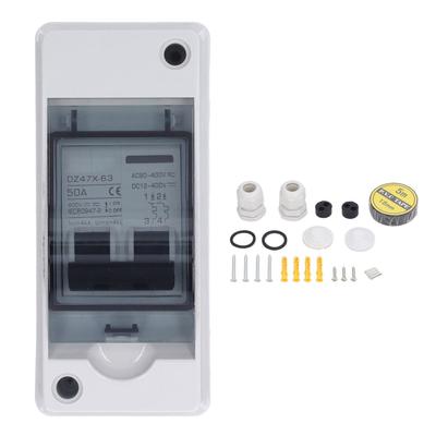 Miniature Circuit Breaker 50Amp Waterproof 2P DC Solar Disconnect Switch Isolator for Solar PV System DC 12‑400V AC