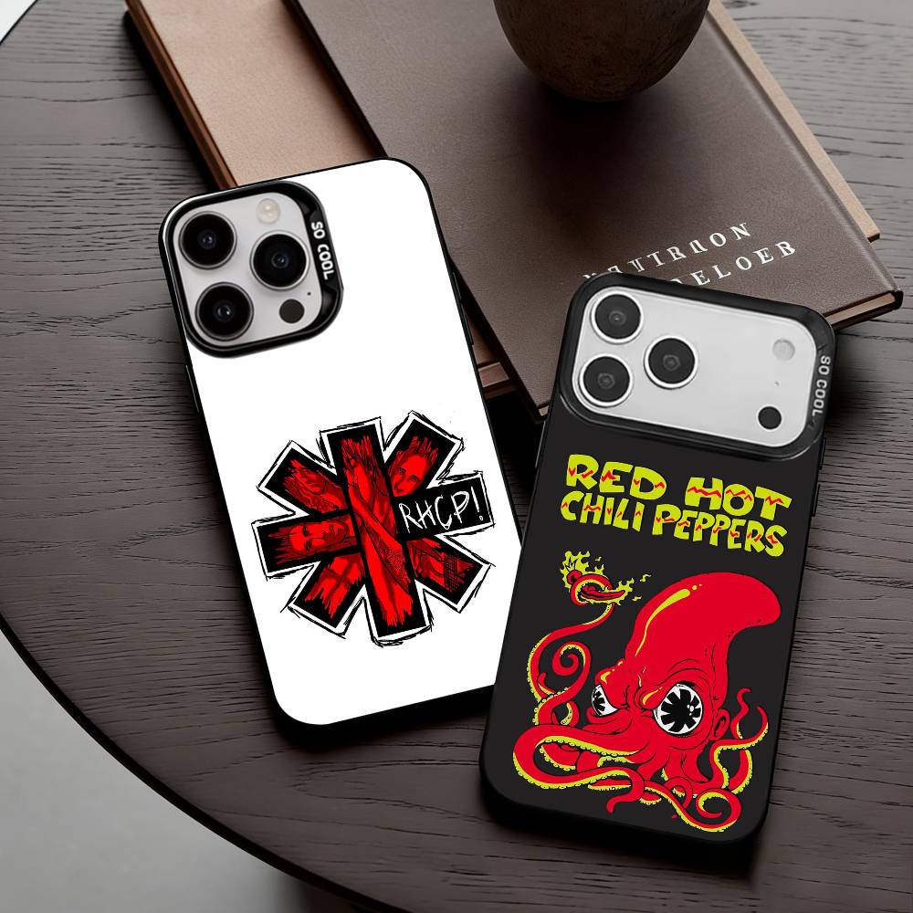 Unforgettable Red Hot Chili P-Peppers Bnd Phone Case For iPhone17,16,15,14,13,12,11 Plus,Pro Max Black Candy Silver Plated Cover
