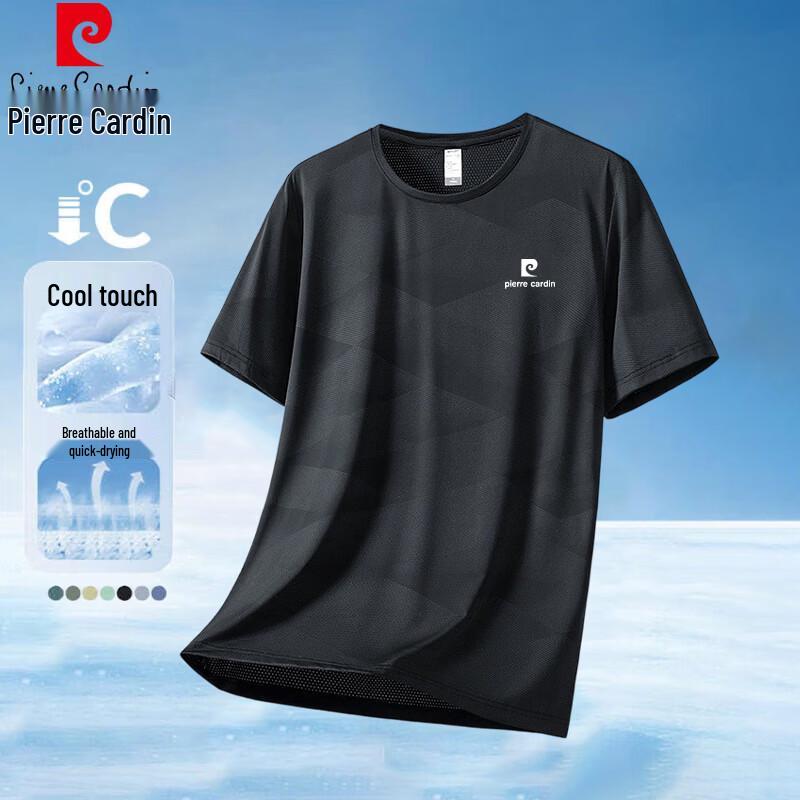 

Pierre Cardin Men s Quick Dry Round Neck Short Sleeve T-Shirt XL