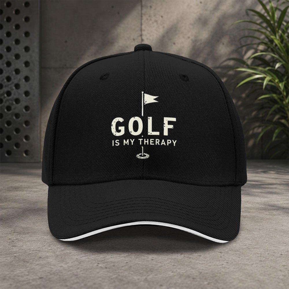 GolfThemed Adjustable Baseball Cap for Unisex Women Lightweight Duckbill Hat with Toggle Closure Hand Washable