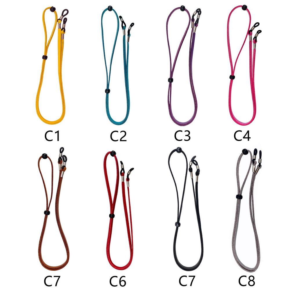 Non-Slip Adjustable Eyeglass Chain with Korean Suede Microfiber Lanyard