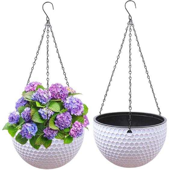 Hanging Planter & Baskets, Hanging Pots for Plants Indoor, 2PCS 6.5" Self Watering Hanging Planter, Hydroponics/Soil Culture Hanging Flower Pot with