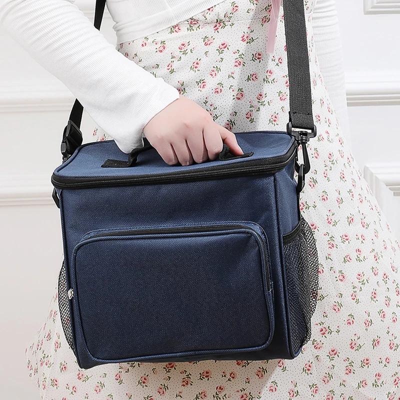 Outdoor Camping Lunch Bag Large Capacity Portable Picnic Bag Ice Pack Food Thermal Box Durable Waterproof  Adjustable Shoulder Strap Insulated Case