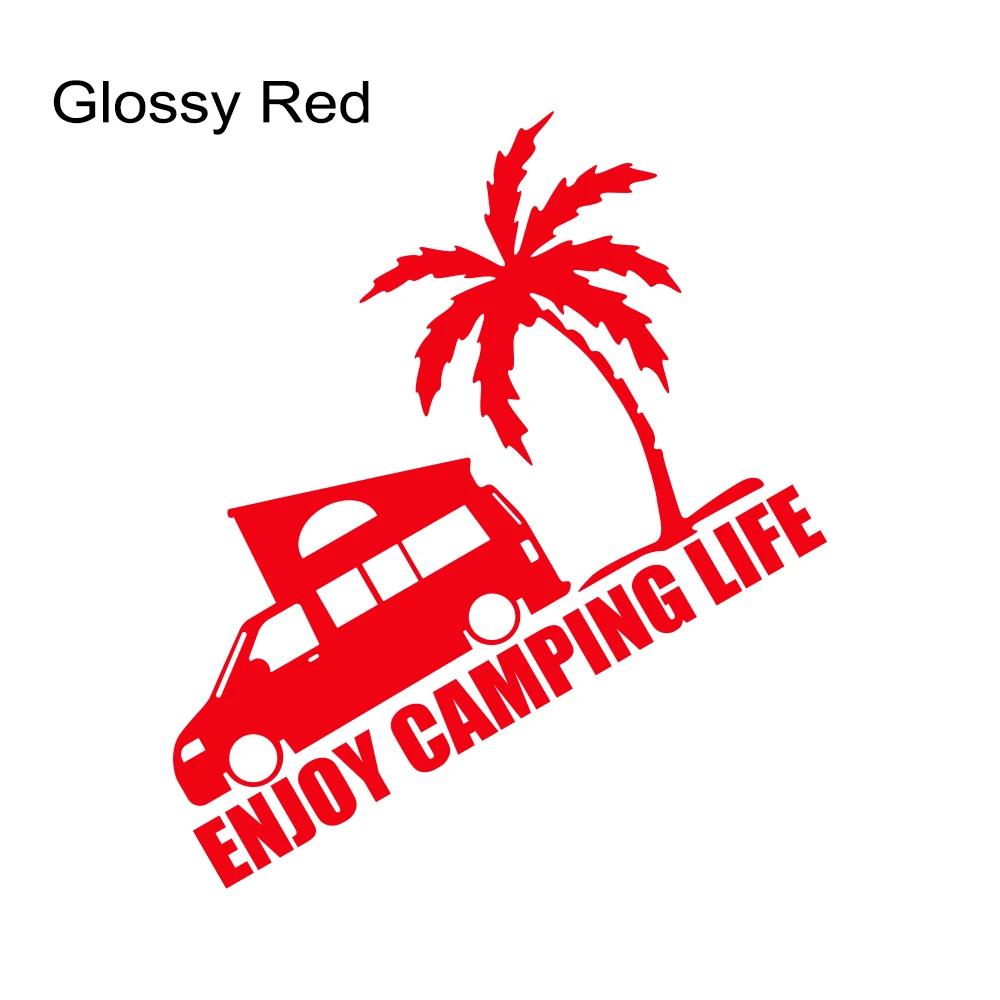 Enjoy Camping Life Slogan Car Windshield Sticker Window Body Vinyl Decal Decoration For VW Volkswagen Transporter T4 T5 T8 Bus
