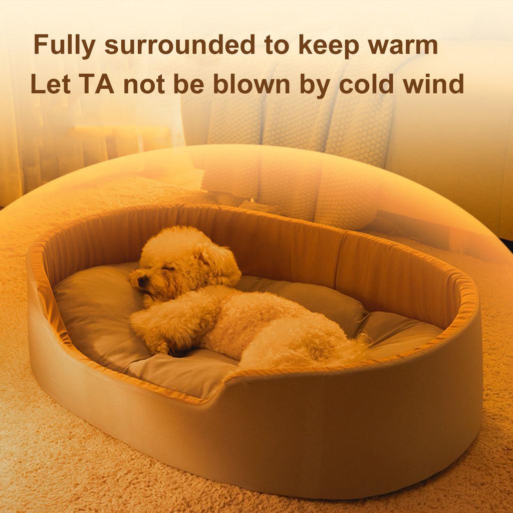 Dog Bed For Small Medium Dogs And Cats, Washable Deluxe, Non-Slip Bottom, High And Low Sides, With Four-Season Universal Detachable Mat No Sticky Hair