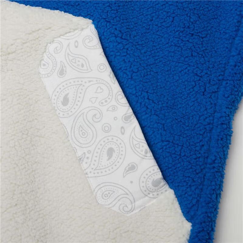 PUMA Paisley Cashew Flower Pocket Patchwork Sherpa-Lined Stand Collar Jacket Unisex Jacket Stone-Blue 534984-39