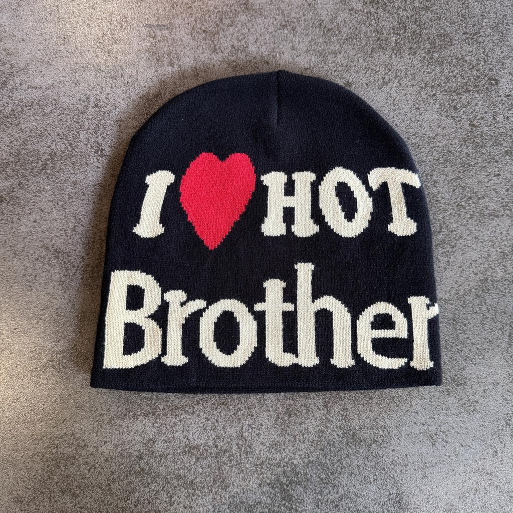 Fashion Heart Letter Pattern Neutral Warm Knitted Hat For Autumn Winter And