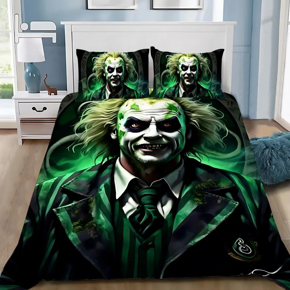 Duvet Cover Pillowcase Bedding Set Horror B-Beetlejuices Adult Boy Girl Bedroom Decoration Children Single Double Large Size