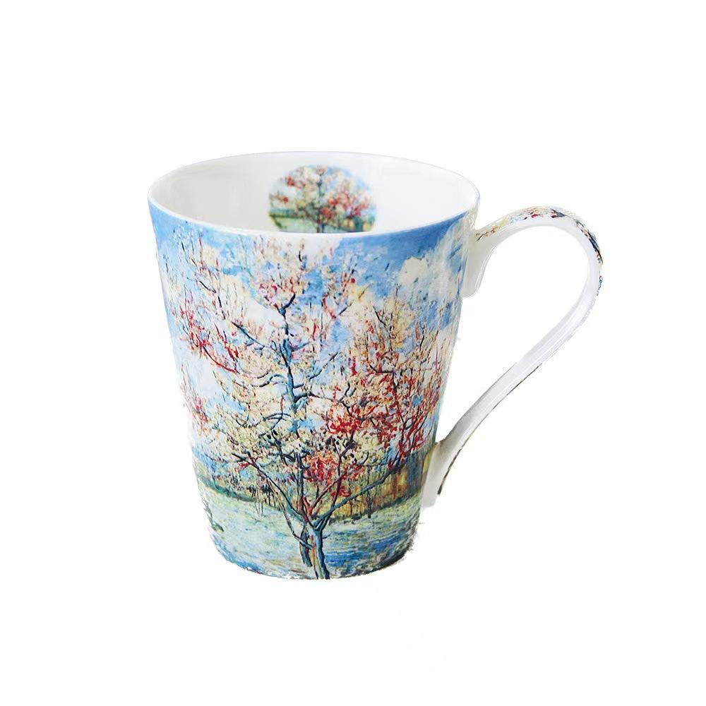 Van Gogh Monet Šálek na kávu Evropský styl Malý luxusní hrnek Keramický kancelářský šálek Dárek Suvenýr